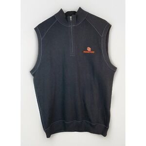 Cutter & Buck Men's M Black 1/4 Zip Cotton OSU Oregon State Beavers Sweater Vest